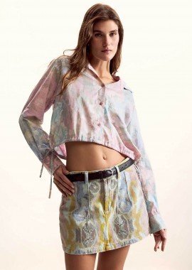 DESIGUAL - Desigual γυναικείo πουκάμισο με floral print cropped