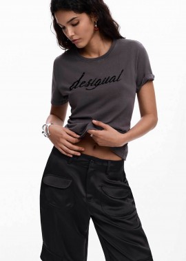 Desigual γυναικείo T-shirt και λογότυπο με στρας Regular Fit 