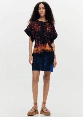 DESIGUAL - Desigual γυναικείο mini φόρεμα με all-over