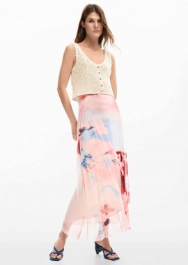 DESIGUAL - Desigual γυναικείο midi αμάνικο φόρεμα Regular Fit