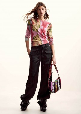 DESIGUAL - Desigual γυναικείo λεπτό πουλόβερ με floral print Regular Fit