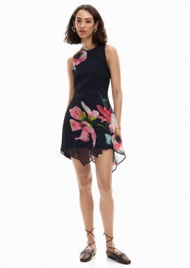 DESIGUAL - Desigual γυναικείο mini φόρεμα αμάνικο με floral print Regular Fit