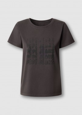 PEPE JEANS - Pepe Jeans γυναικείο T-shirt με logo print και στρας
