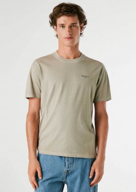 Pepe Jeans ανδρικό T-shirt μονόχρωμο με διακριτικό logo print 