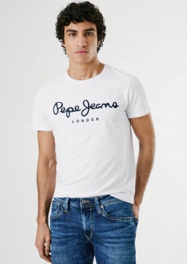 PEPE JEANS - Pepe Jeans ανδρικό T-shirt μονόχρωμο με logo print
