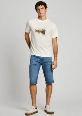 Pepe Jeans ανδρική denim βερμούδα Straight Fit - PM801081EE5 Denim Blue