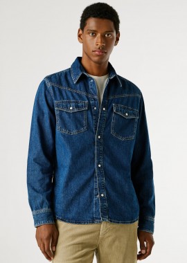 Pepe Jeans ανδρικό denim πουκάμισο με τσέπες στο στήθος Regular Fit 