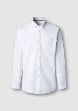 Pepe Jeans ανδρικό πουκάμισο μονόχρωμο Regular Fit - PM3091203 Λευκό