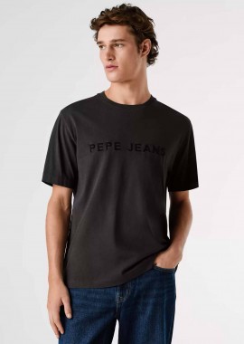 Pepe Jeans ανδρικό T-shirt μονόχρωμο με logo print 