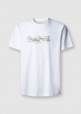 PEPE JEANS - Pepe Jeans ανδρικό T-shirt μονόχρωμο με logo print