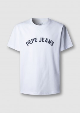 PEPE JEANS - Pepe Jeans ανδρικό T-shirt μονόχρωμο με logo print