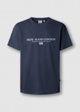 PEPE JEANS - Pepe Jeans ανδρικό T-shirt μονόχρωμο με logo print