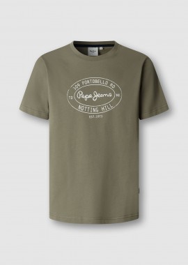 PEPE JEANS - Pepe Jeans ανδρικό T-shirt μονόχρωμο με logo print