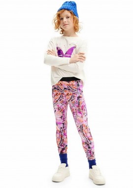 DESIGUAL - Desigual παιδικό κολάν με floral print - 24WGKK05 Ροζ