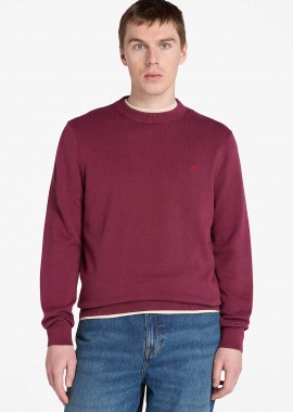 TIMBERLAND - Timberland ανδρικό πουλόβερ μονόχρωμο με κεντημένο λογότυπο Regular Fit