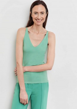 GERRY WEBER - Gerry Weber γυναικείο αμάνικο τοπ μονόχρωμο με V - 370200-35005 Πράσινο