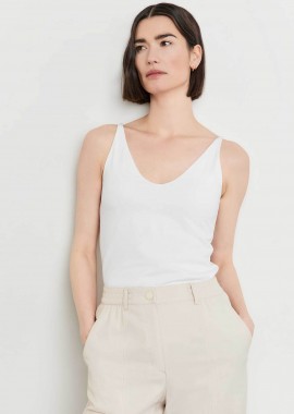 GERRY WEBER - Gerry Weber γυναικείο αμάνικο τοπ μονόχρωμο με V - 370200-35005 Λευκό