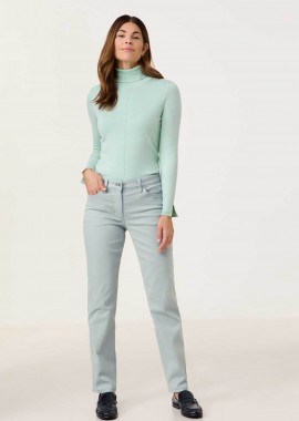GERRY WEBER - Gerry Weber γυναικείο μονόχρωμο παντελόνι denim - 322061-66220 Βεραμάν