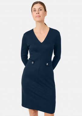Gerry Weber γυναικείο mini φόρεμα με διακοσμητικά κουμπιά - 480025-31218 Μπλε Σκούρο