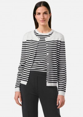 Gerry Weber γυναικεία ζεκέτα πλεκτή με ριγέ σχέδιο - 530117-35713 Ασπρόμαυρο