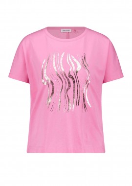 GERRY WEBER - Gerry Weber γυναικείο T-shirt με μετελλιζέ τύπωμα - 570296-35010 Ροζ