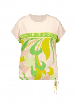 GERRY WEBER - Gerry Weber γυναικεία μπλούζα με print και δέσιμο στο κάτω μέρος - 570372-35029 Πράσινο