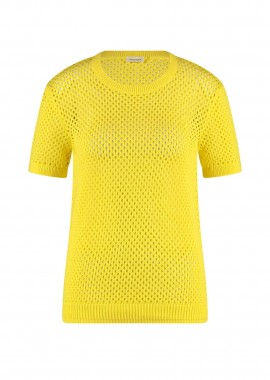 Gerry Weber γυναικεία πλεκτή μπλούζα με διάτρητο σχέδιο - 571068-35748 Κίτρινο