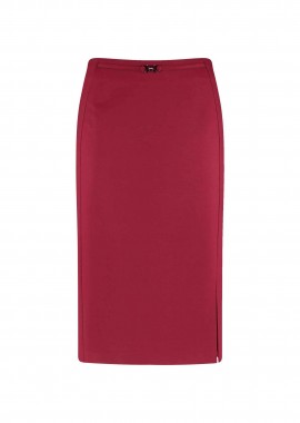 GERRY WEBER - Gerry Weber γυναικεία πλεκτή midi φούστα με αγκράφα Straight Fit - 911000-52218 Μπορντό