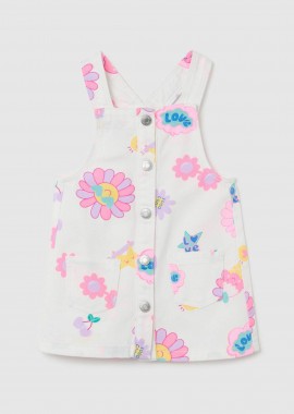 OVS βρεφική denim σαλοπέτα με all-over print - 002190054 Εκρού