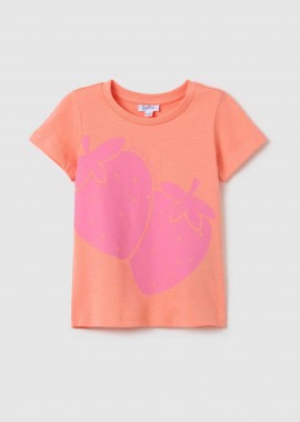 OVS βρεφικό T-shirt με strawberries print - 002268745 Ροζ