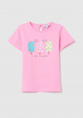 OVS βρεφικό T-shirt με print - 002268764 Ροζ