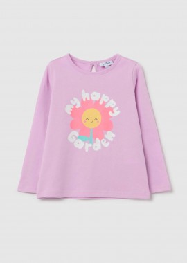 OVS βρεφική μακρυμάνικη μπλούζα με flower print - 002219968 Λιλά
