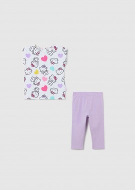 OVS βρεφικό σετ ρούχων μπλούζα και κολάν με print Hello Kitty - 002222682 Λιλά