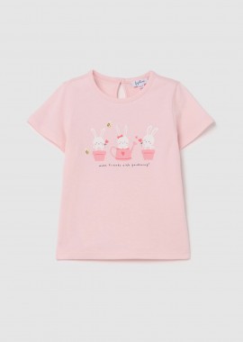 OVS βρεφικό T-shirt με print - 002270006 Ροζ