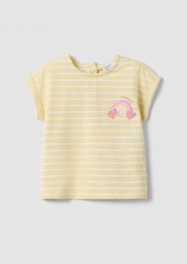 OVS βρεφικό T-shirt με ριγέ σχέδιο Regular Fit - 002576646 Κίτρινο