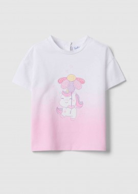 OVS βρεφικό T-shirt με print Regular Fit - 002576651 Λευκό