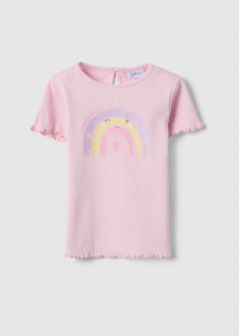 OVS βρεφικό T-shirt με print Regular Fit - 002576678 Ροζ