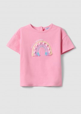 OVS βρεφικό T-shirt με print Regular Fit - 002576669 Ροζ
