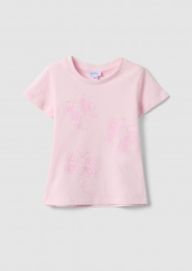 OVS βρεφικό T-shirt με print Regular Fit - 002617141 Ροζ
