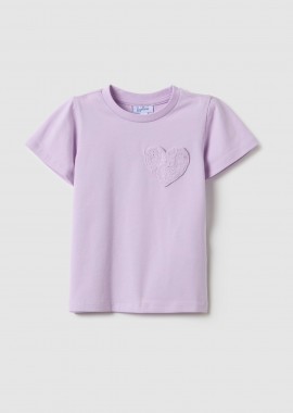OVS βρεφικό T-shirt με print καρδιά Regular Fit - 002617160 Λιλά