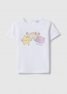 OVS βρεφικό T-shirt με print Regular Fit - 002649716 Λευκό
