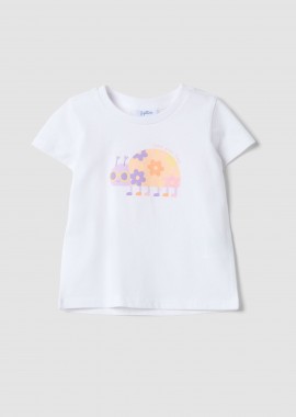 OVS βρεφικό T-shirt με print Regular Fit - 002682150 Λευκό