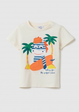 OVS βρεφικό T-shirt με print Regular Fit - 002279894 Λευκό