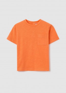OVS βρεφικό T-shirt μονόχρωμο με τσέπη Regular Fit - 002279907 Πορτοκαλί