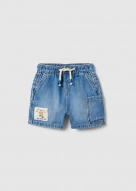 OVS βρεφική denim βερμούδα με ελαστική μέση Regular Fit - 002566157 Denim Blue