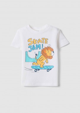 OVS βρεφικό T-shirt με print Regular Fit - 002564465 Λευκό