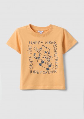 OVS βρεφικό T-shirt με print Regular Fit - 002564502 Πορτοκαλί