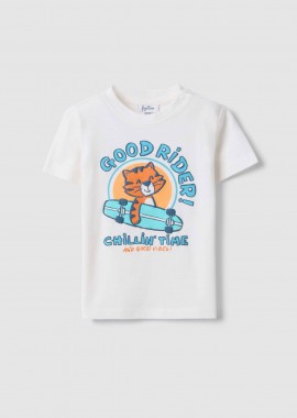 OVS βρεφικό T-shirt με print Regular Fit - 002564539 Λευκό