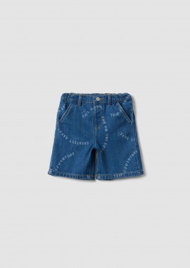 OVS βρεφική denim βερμούδα με ελαστική μέση Regular Fit - 002575221 Μπλε Σκούρο