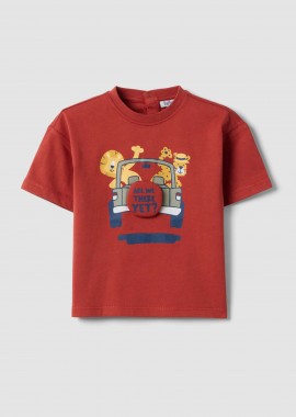 OVS βρεφικό T-shirt με print Regular Fit - 002656446 Κόκκινο